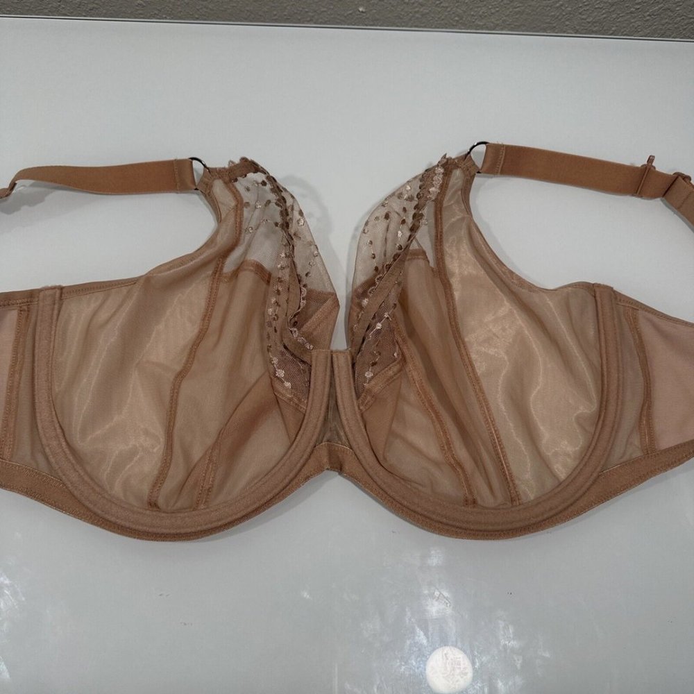 NEW $70 Elomi [‎ 36K ] Matilda Full Figure Underwire Plunge Bra Cafe Nude #5833 - Picture 12 of 13